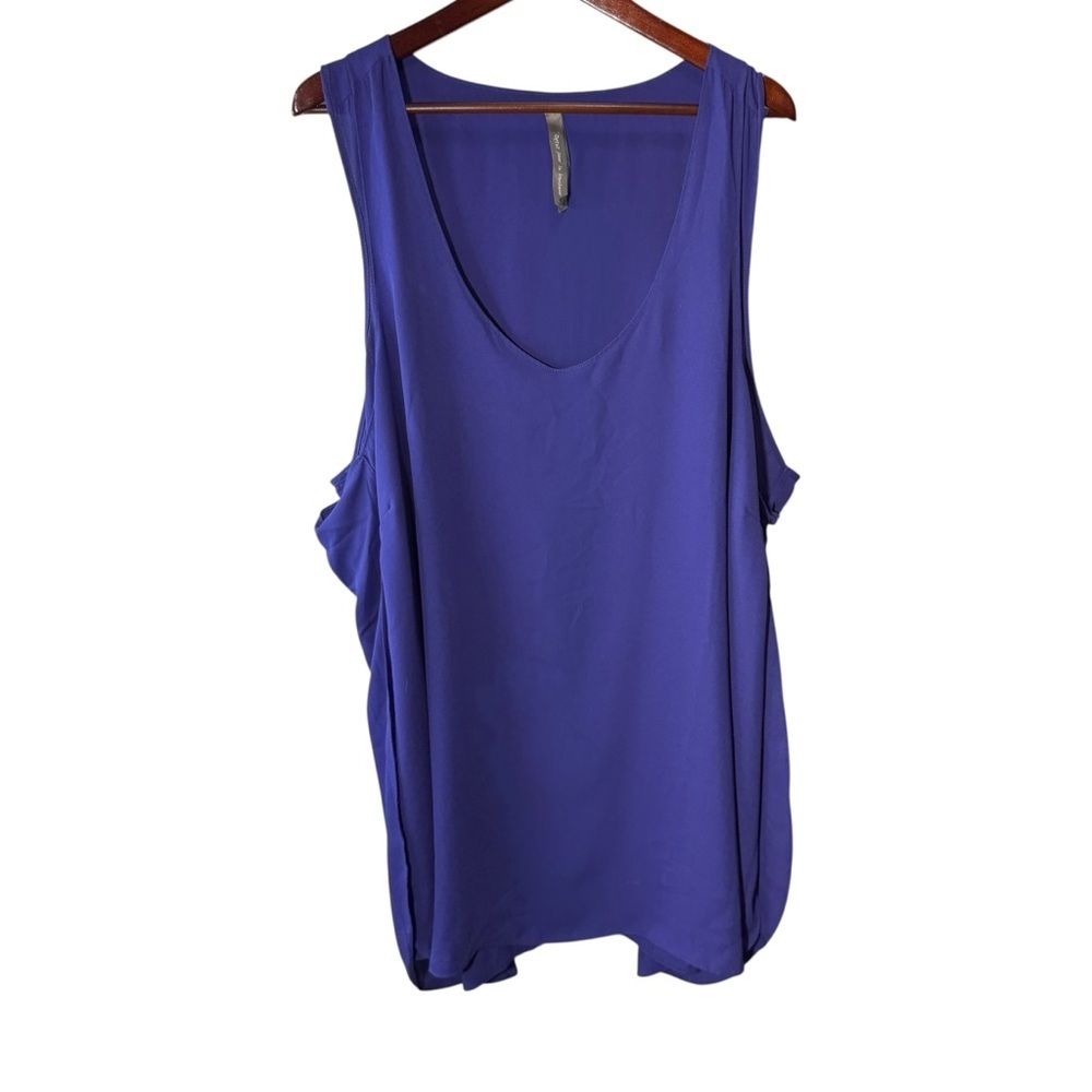 Pennington's Purple Scoop Neck Chiffon Tunic Sleeveless Blouse Size 3X